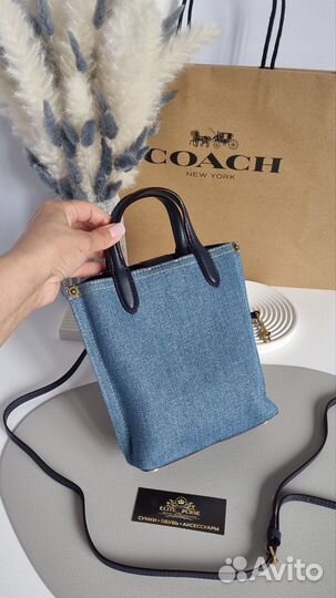 Сумка Coach mini джинсовая