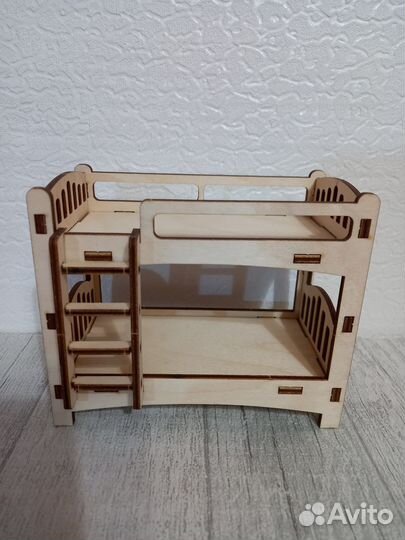 Кроватка в кукольный домик 2-х ярусная