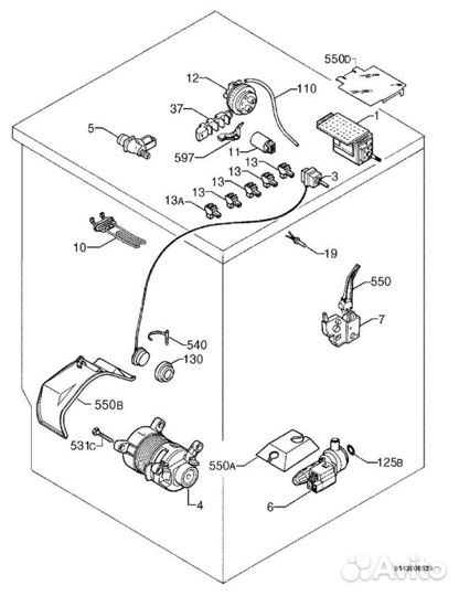 Комплектующие запчасти стиральной машины zanussi
