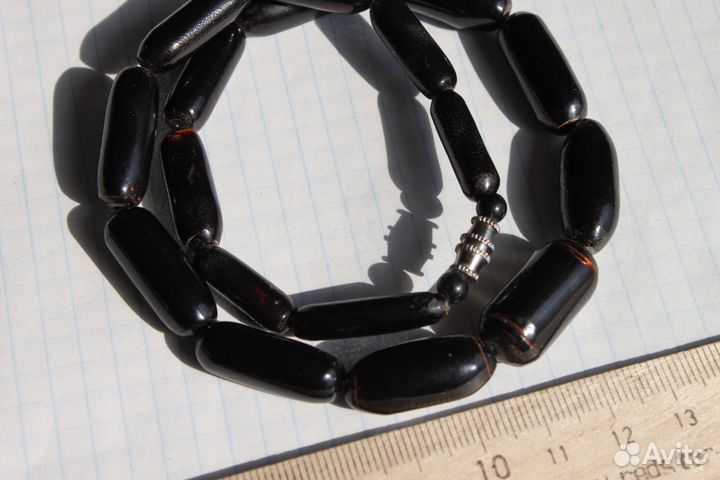 Винтажные бусы. чокер. крупный чёрный коралл