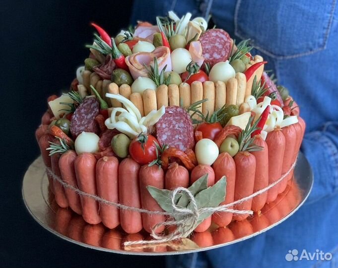 Мужские букеты съедобные/Мясной торт в Краснодаре