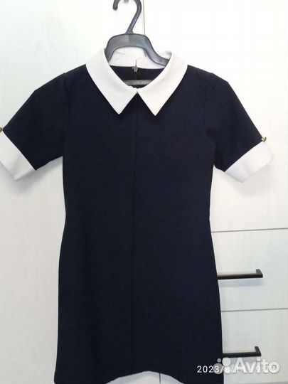 Школьное платье для девочки синее 146