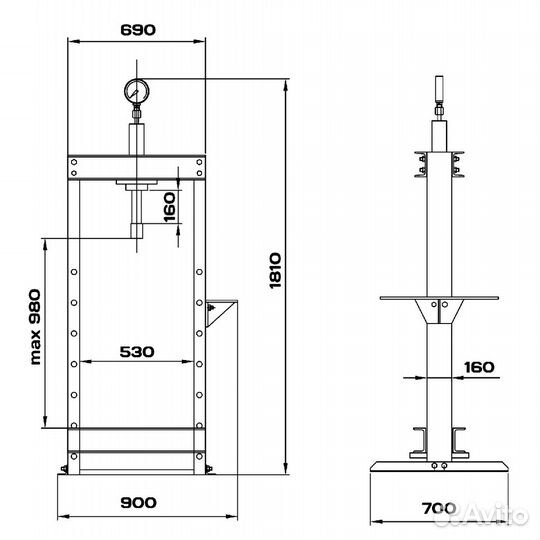 Пресс 30 т. с ручным приводом