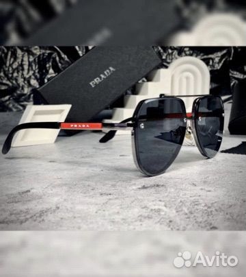 Очки prada aviator черные