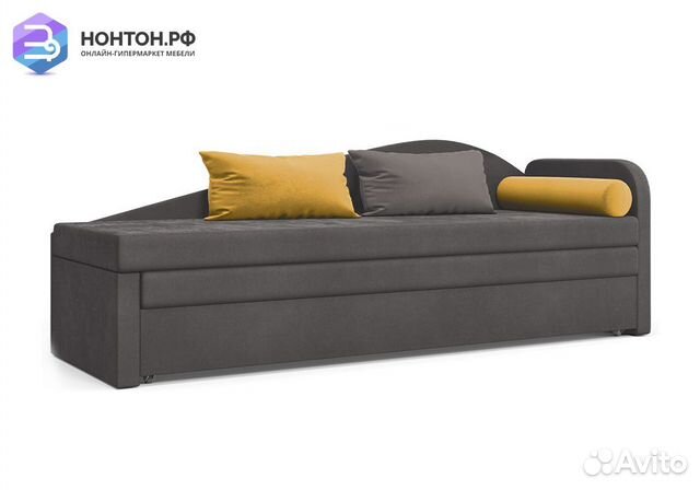 Диван еврософа Верди правый серый