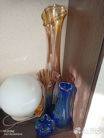 Вазы из цветного стекла СССР
