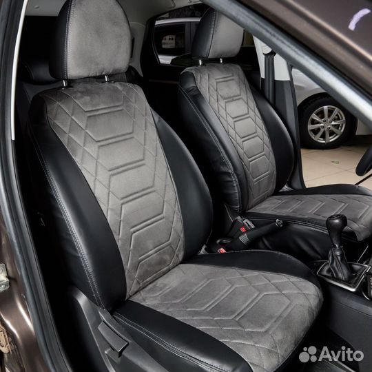 Чехлы Kia Rio 4 Анаконда серая