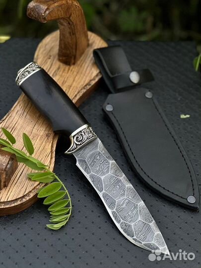 Нож егерь из дамасской стали