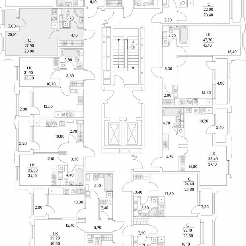 Квартира-студия, 29 м², 12/13 эт.