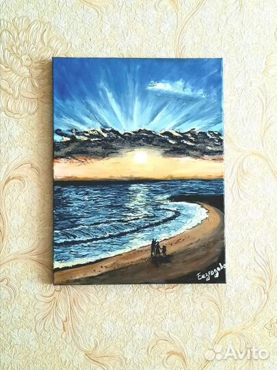 Картина маслом на холсте море