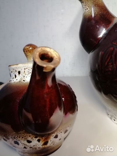 Глиняный кувшин с крышкой СССР