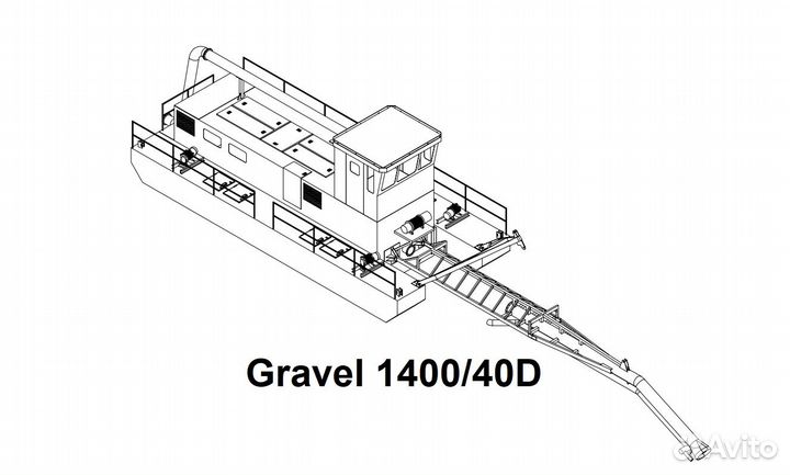 Земснаряд Gravel 1400/40 дизельный/гидроразмыв