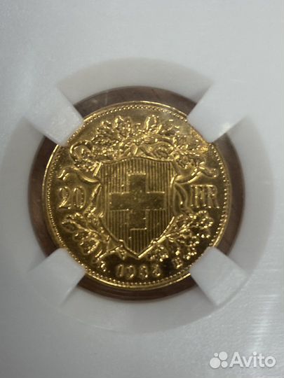 20 франков Швейцария золото au ннр