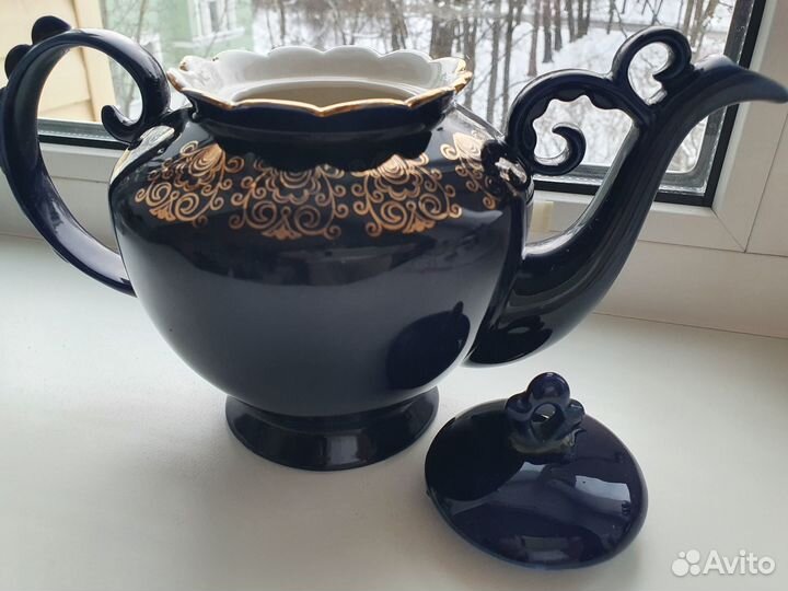 Чайник большой заварочный кобальт 1 литр