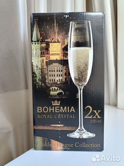 Бокалы для шампанского Bohemia Golden Prague