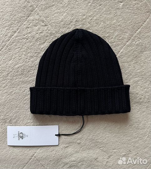 Шапка C.P. Company Wool Logo Navy. Оригинал
