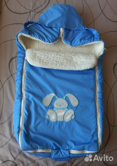 Зимний конверт в коляску на овчине