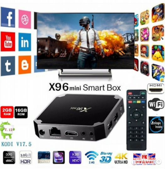 Тв приставка X96mini AndroidTV бесплатно кино и тв