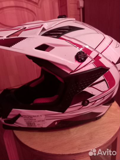 Шлем Кроссовый Ataki SC-16 красный/белый