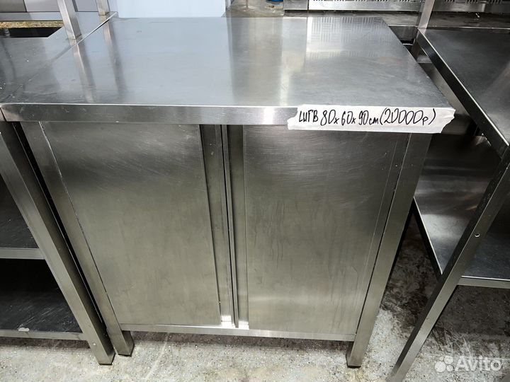 Стол с дверками из нержавейки 80х60х90
