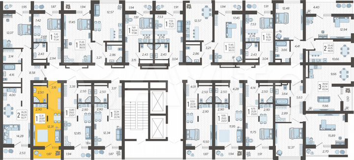 Квартира-студия, 22,7 м², 12/19 эт.