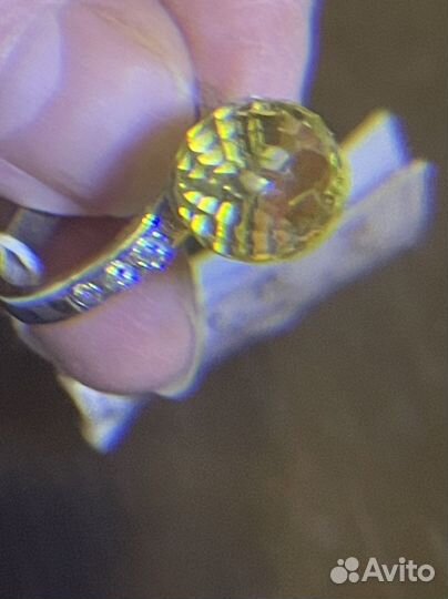 Кольцо серебряное с цирконом