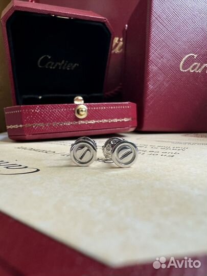 Золотые серьги cartier love 585п