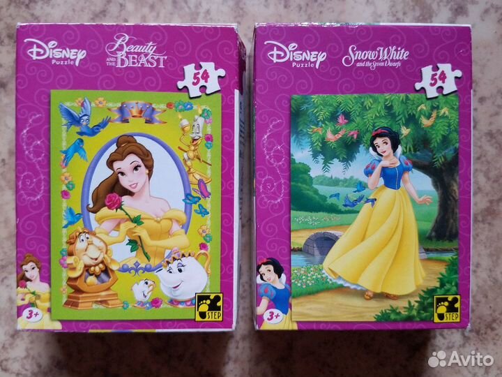 Пазлы для детей Русалочка, Золушка, Аладдин и др