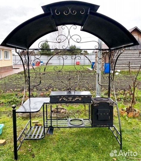 Мангал с печкой под казан