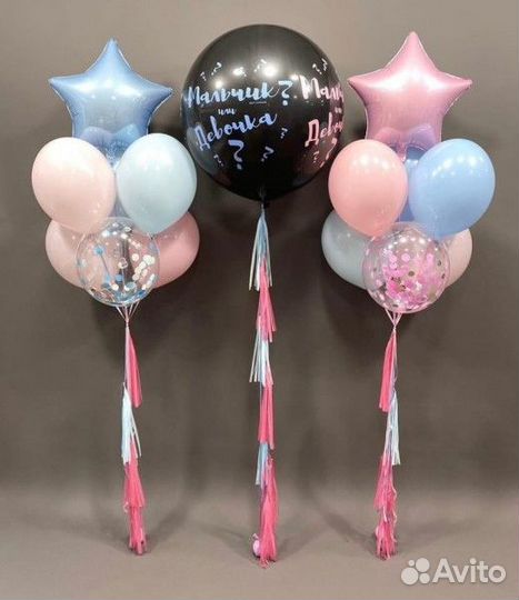 Гелиевые шары и фотозона на гендер пати