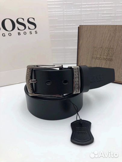 Нат кожа ремень в коробке мужской Hugo Boss