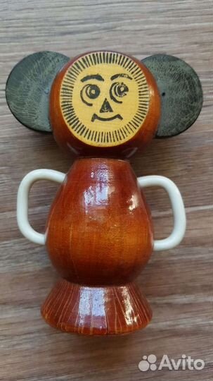 Игрушка СССР Чебурашка сувенир дерево