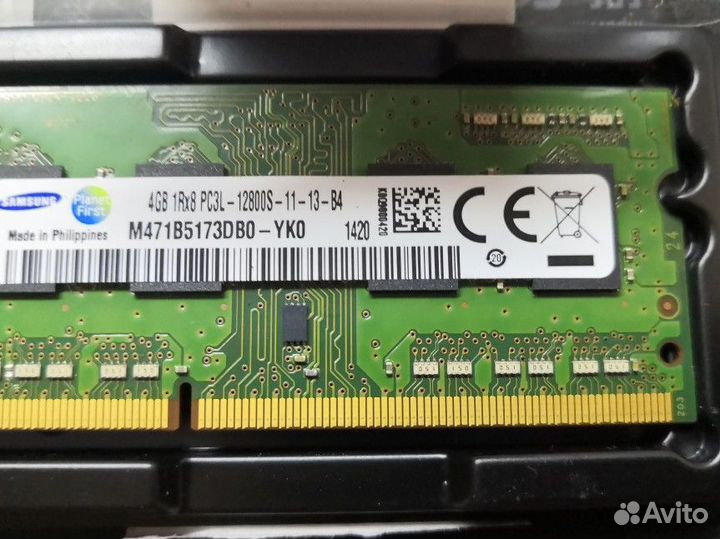 Оперативная память sodimm Samsung ddr3l 4 gb