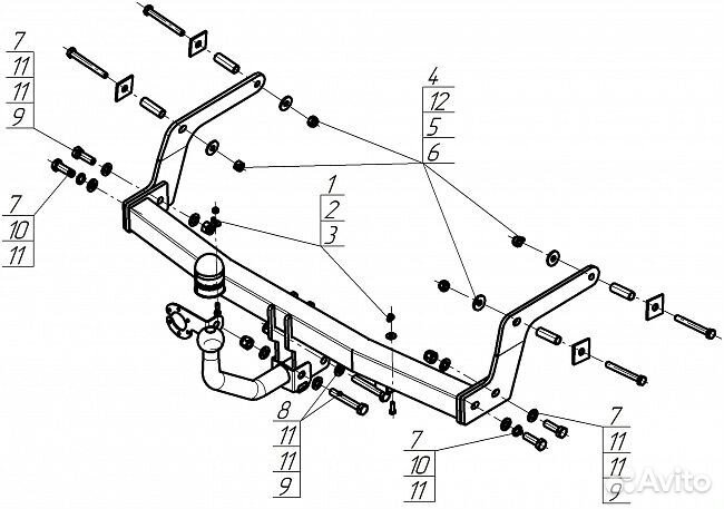 92107-A Фаркоп LADA X-Ray I
