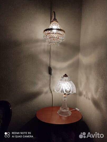 Хрустальные бра и лампа