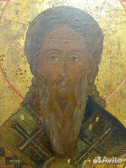 Икона Св. Муч. Антипий (Антипа) на золоте