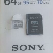 Microsdhc UHS-I U3 sony 64 GB 95 MB/S 70 MB/S