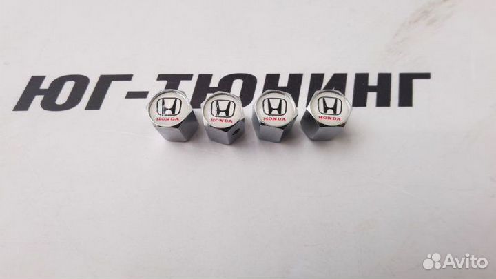 Колпачки на ниппель хром Honda с защитой от кражи