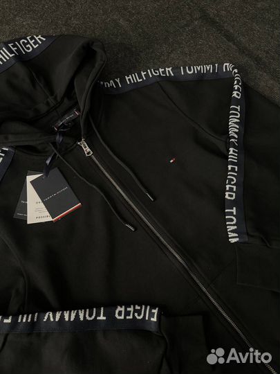 Зип худи Tommy Hilfiger черная люкс
