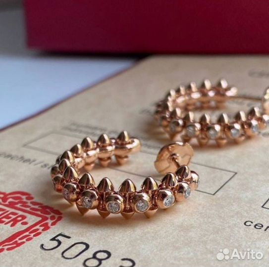 Серьги clash de cartier с бриллиантами золото 585