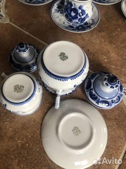 Чайный сервиз ссср, Гжель авт. Хазова