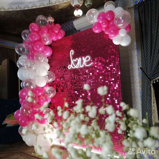 Аренда фотозоны из пайеток