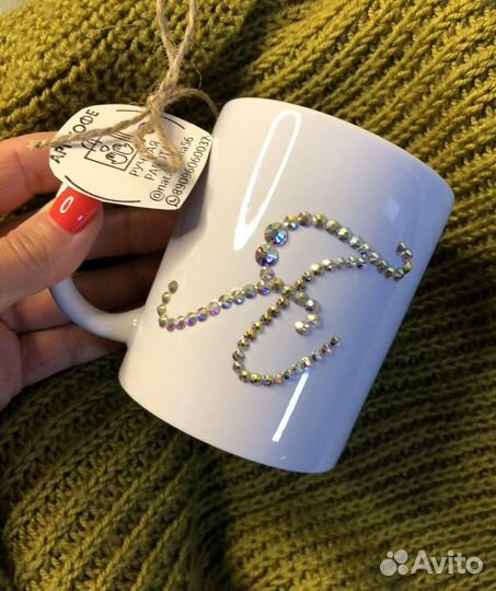 Кружка буквы из страз