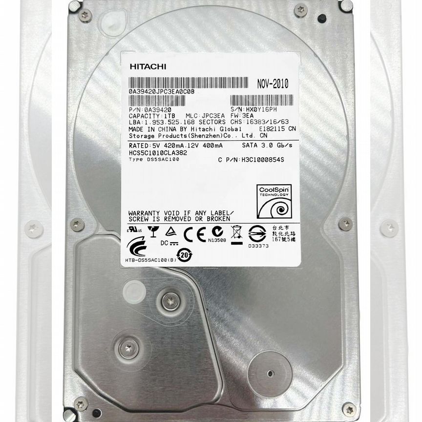 [0A39420] Жесткий Диск Hitachi 1tb Coolspin Sata2 0a39420