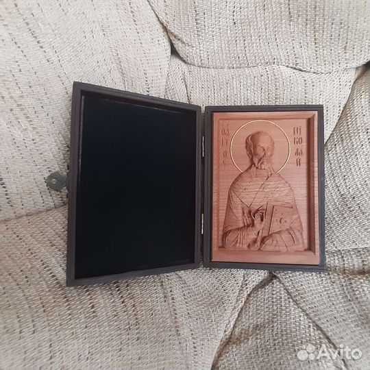 Икона деревянная 3D Николай Чудотворец