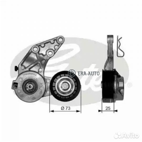 Gates T39067 Натяжитель руч.ремня с роликом VW T5 3,2V6 2004