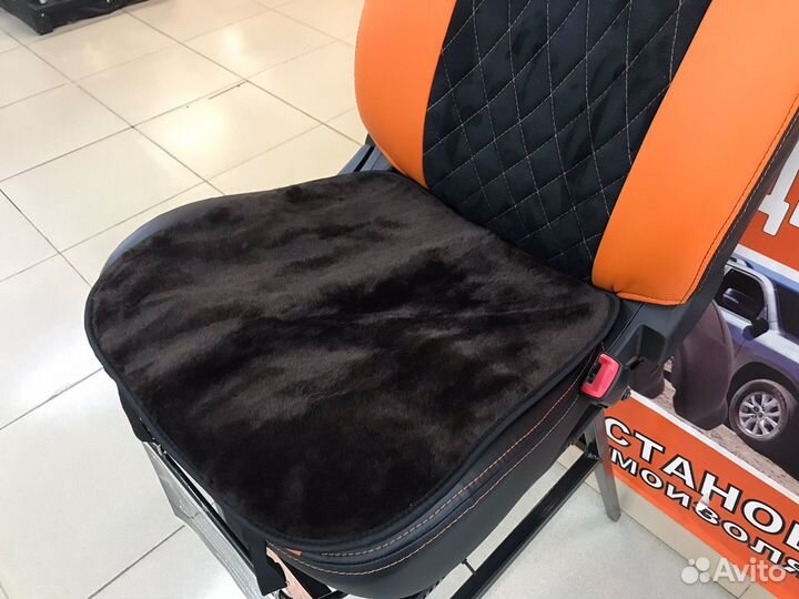 Накидка на сиденье Квадрат, искусственный мех ч