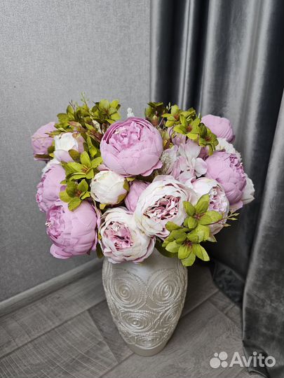 Исскуственные цветы пионы для декора