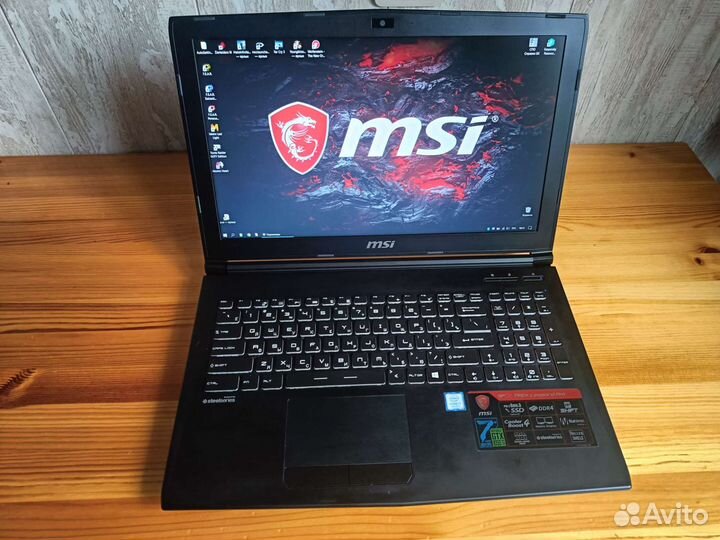 Игровой ноутбук msi, i7, 1050ti