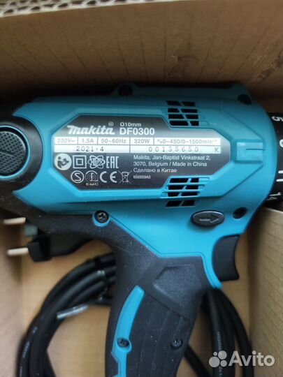 Дрель-шуруповерт сетевая Makita DF0300, 320 Вт